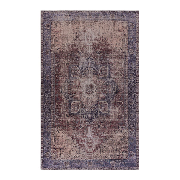 5' x 8' Area Rugs For Living Room, Washable Rug, Low-Pile, Non-Slip, Non-Shedding, Foldable, Kid & Pet Friendly Area Rugs For Living Room, Bedroom, Kitchen, Dining Room Rug - Burgundy