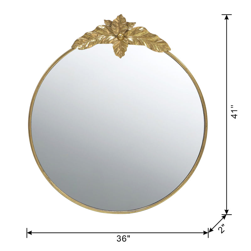 Large Round Wall Mirror With Metal Frame, Circle Accent Mirror For Living Room Bedroom Entryway - Gold