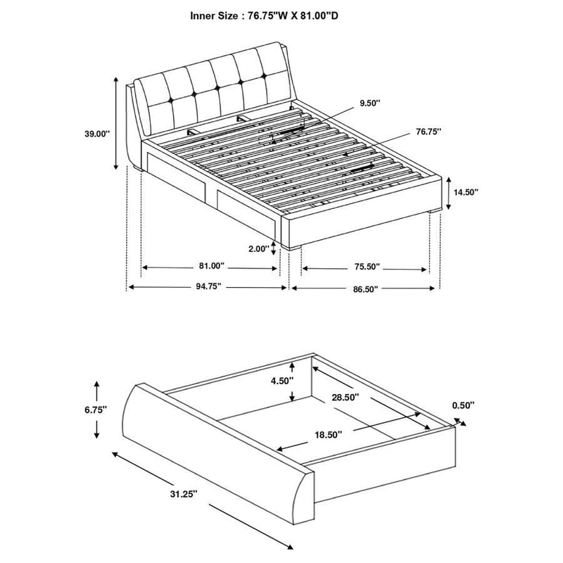 Fenbrook - Upholstered Storage Panel Bed