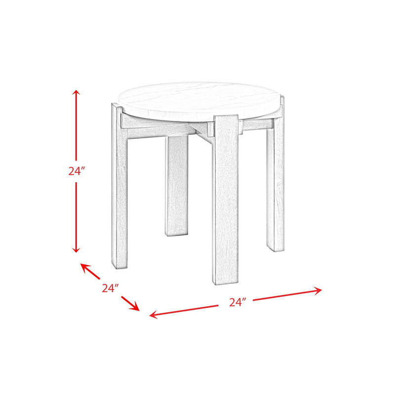 Rosamel - Round End Table - Gray