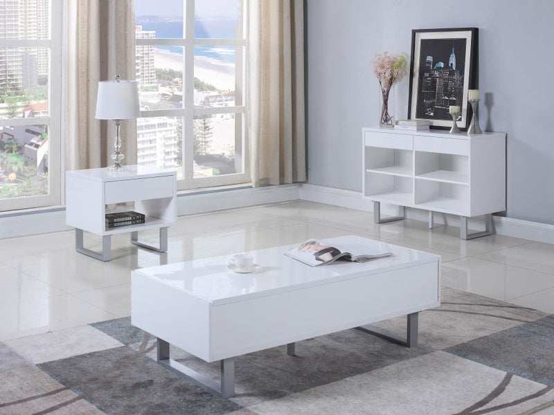 Atchison - 1-Drawer End Table - High Glossy White