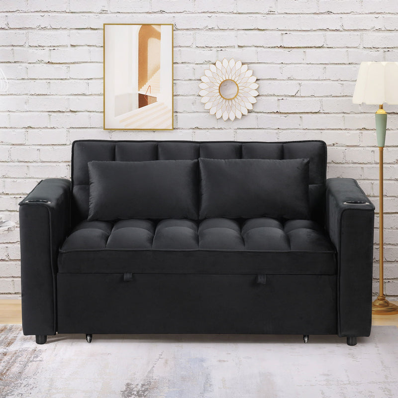 Multi Functional Sofa Bed With Cup Holder And USB Port For Living Room Or Apartments