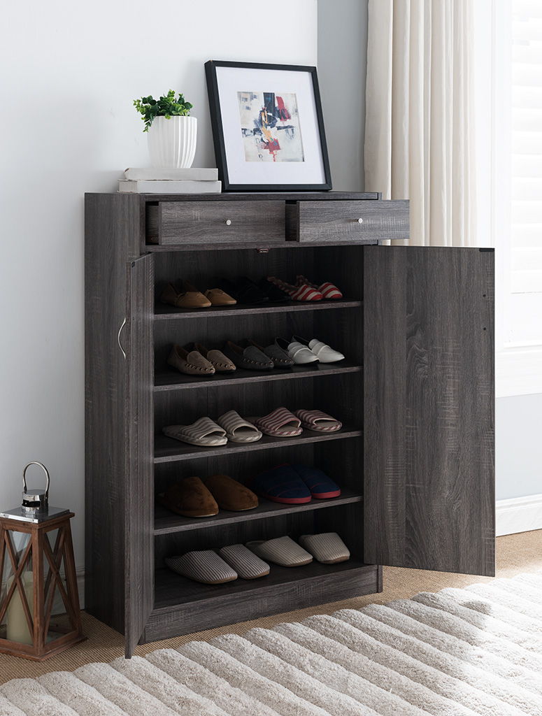 Shoe Cabinet - Distressed Grey