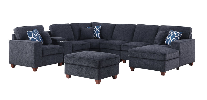 Sarah - Upholstered Sectional With Ottoman