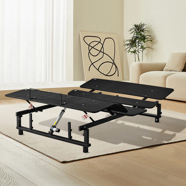 Adjustable Bed Base Frame Queen Bed Frame with Head and Foot Incline Wireless Remote Zero Gravity Quiet Motor Black Queen