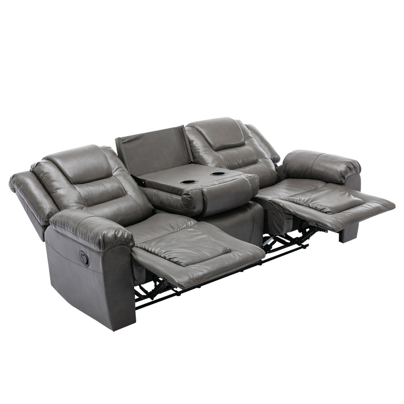 Home Theater Recliner Set Manual Recliner Chair With Wide Armrest, Two Built-In Cup Holders For Living Room