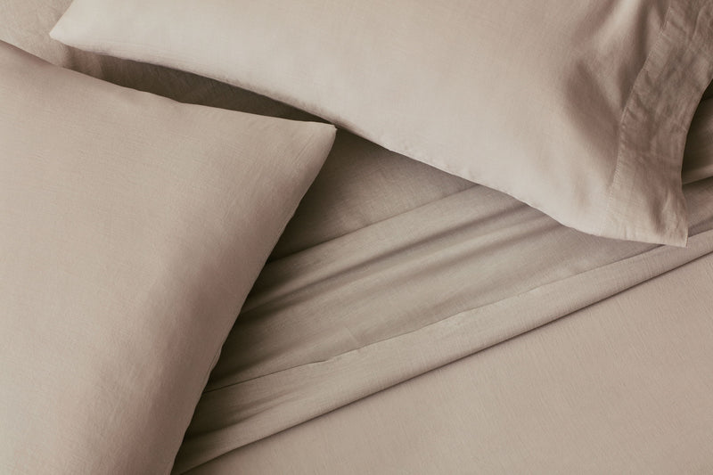 Linen-Weave Cotton - Queen Sheet Set - Sand