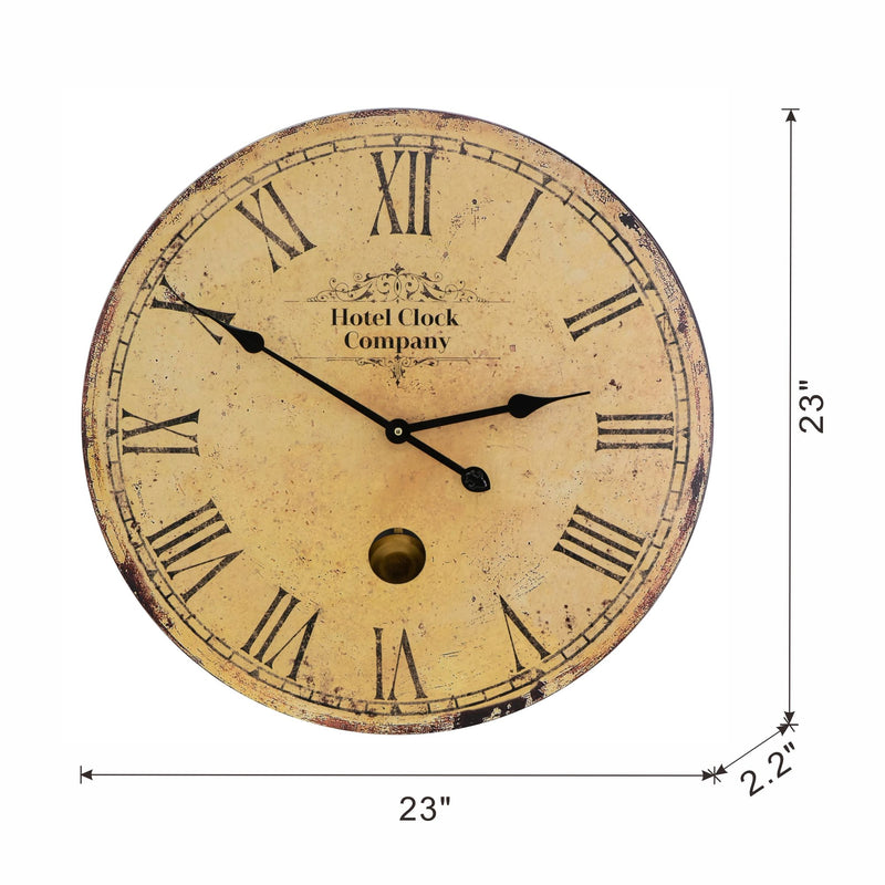 Vintage Design Wall Clock - Beige