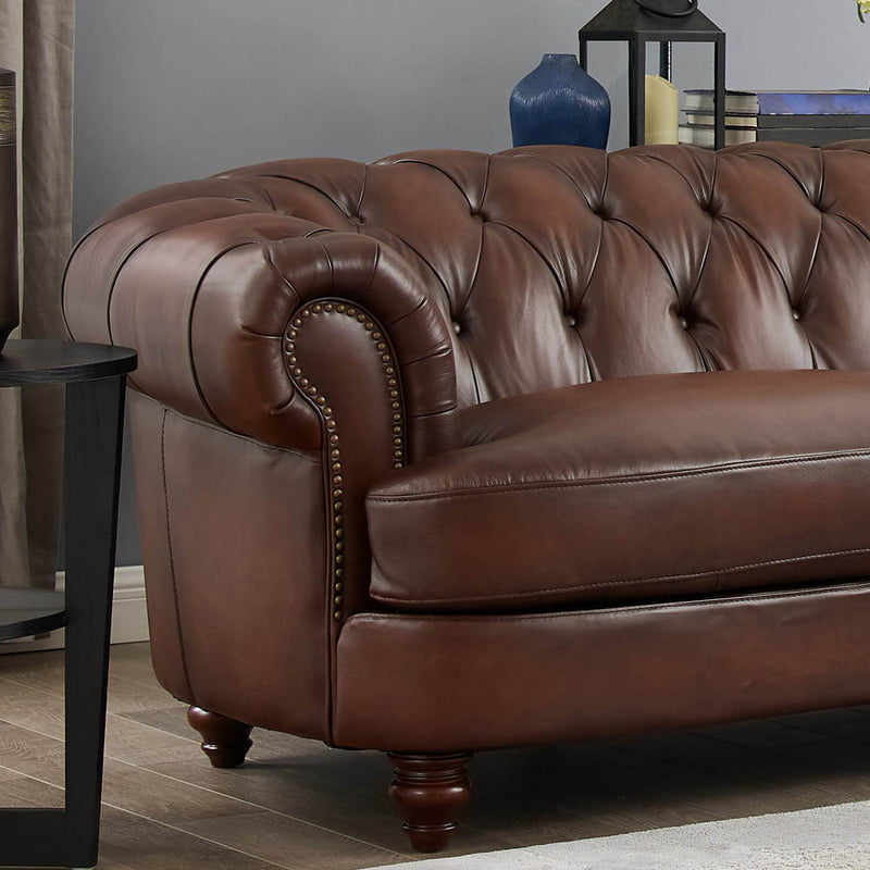 Newport - Leather Sofa - Caramel