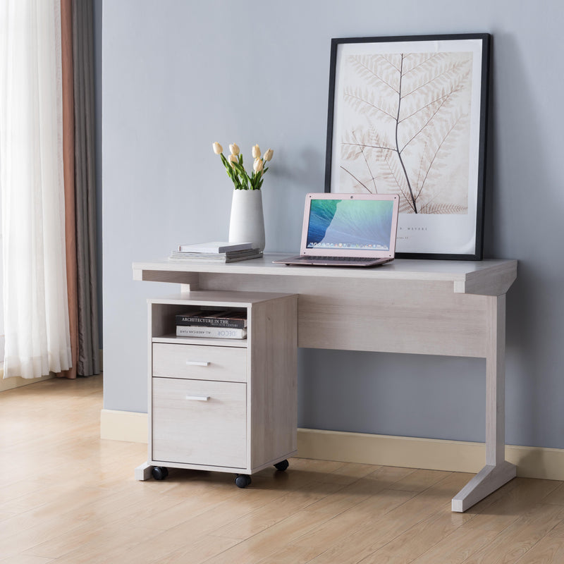 Laptop Desk With I-Shaped Legs, Spacious Desktop - White Oak