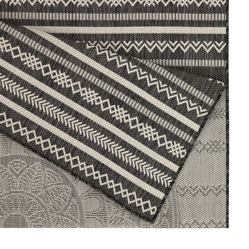 Sunshine - 2'7" X 7'3" Indoor / Outdoor, Area Rug - Anthracite - Polypropylene