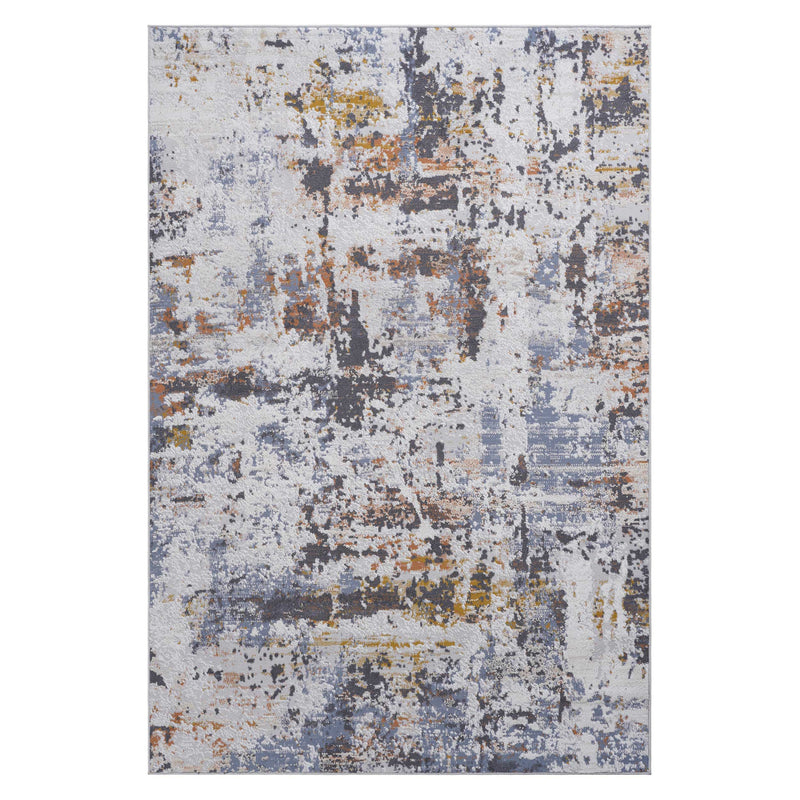 6' x 9' Abstract Non-Shedding Living Room Bedroom Dining Home Office Stylish And Stain Resistant Area Rug - Ivory / Blue