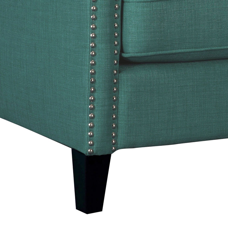 Erica - Chair With Chrome Nails Heirloom - Aqua / Teal