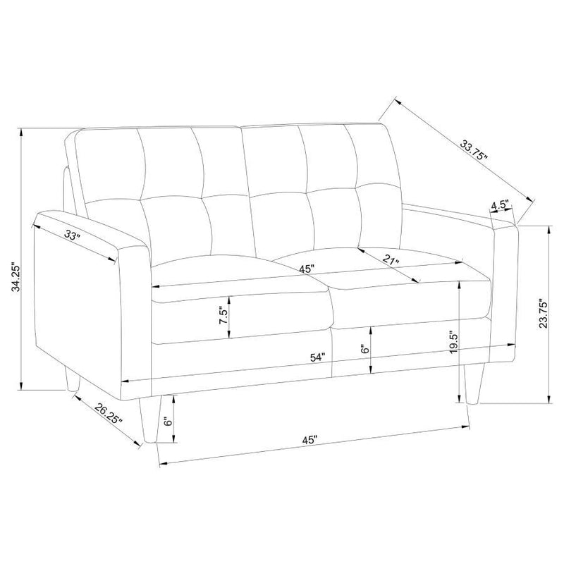 Watsonville - Upholstered Track Arm Sofa Set