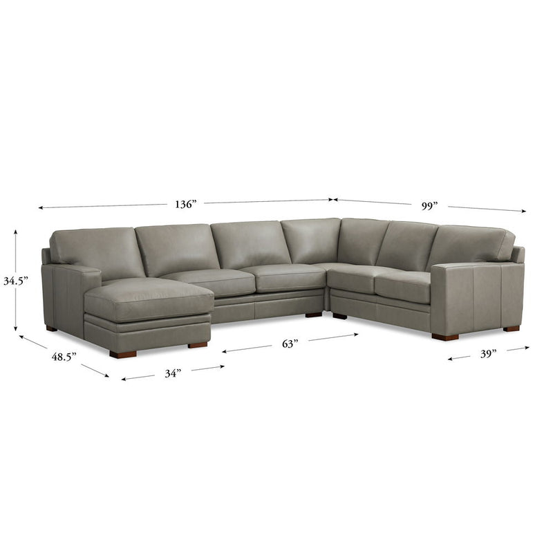 Dillon - Leather Left Chaise Sectional