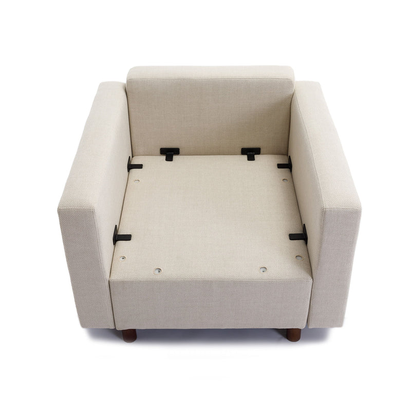 2 Seat Module Sectional Sofa Couch With 2 Ottoman For Living Room, Seat Cushion And Back Cushion Non-Removable And Non-Washable