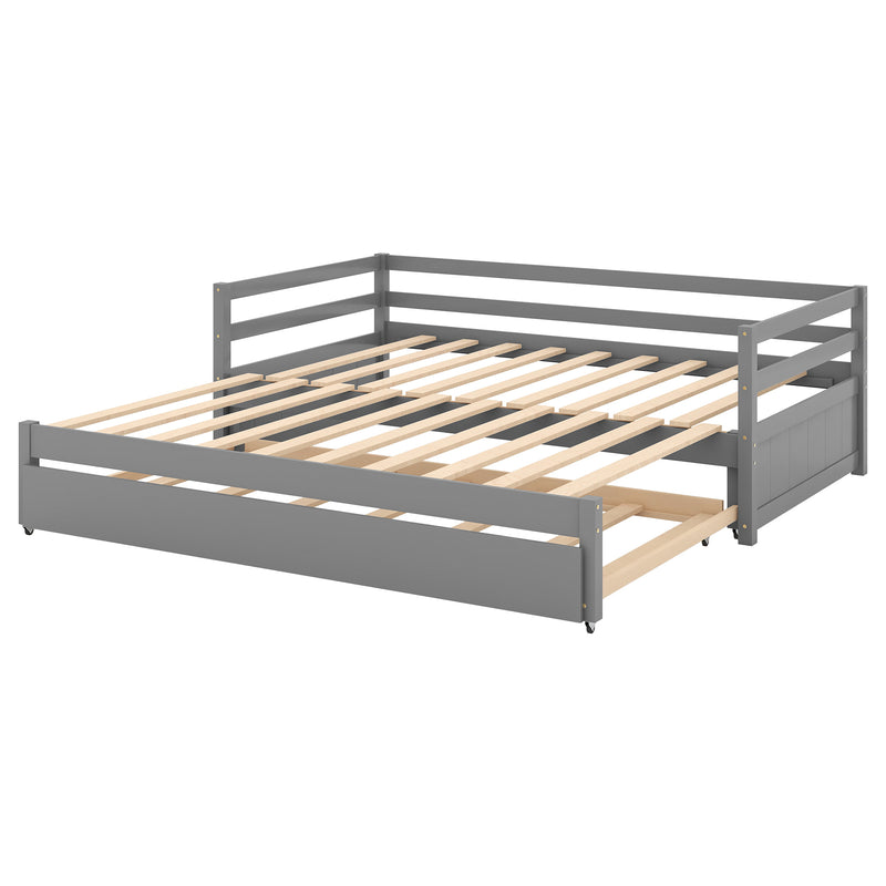 Twin or Double Twin Daybed with Trundle,Gray