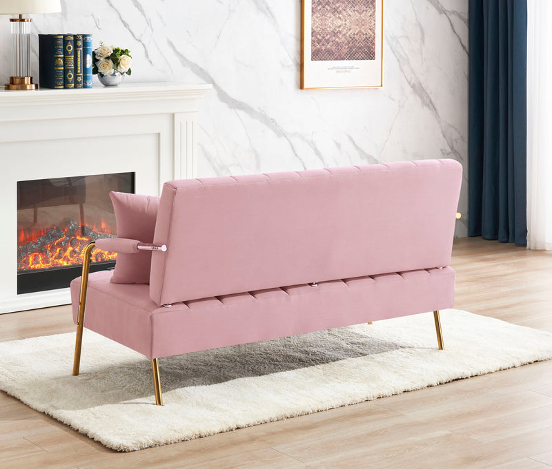 Modern And Comfortable Australian Cashmere Fabric Sofa, Comfortable Loveseat With Two Throw Pillows