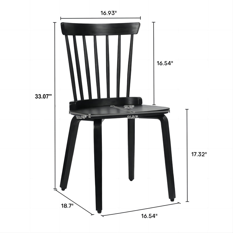 Solid Wood Slat Back Windsor Chair (Set of 2)