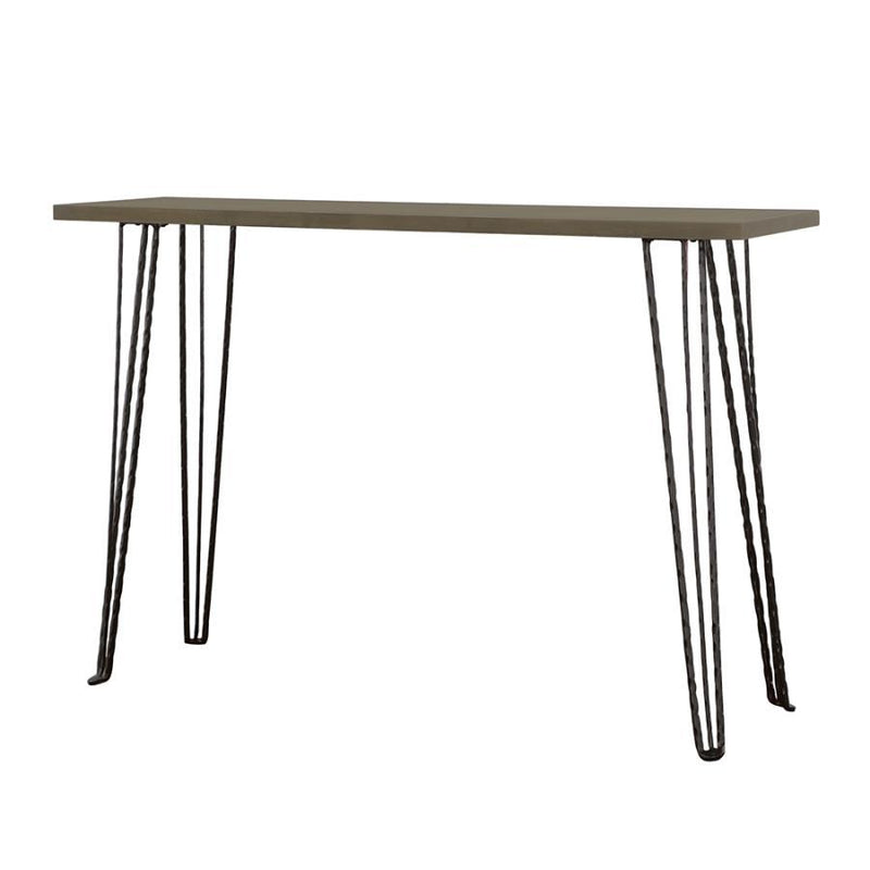 Neville - Rectangular Wood Top Entryway Console Table -  Gray