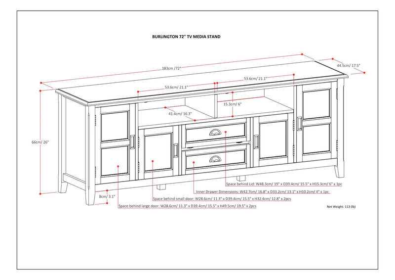 Burlington - 72" TV Media Stand