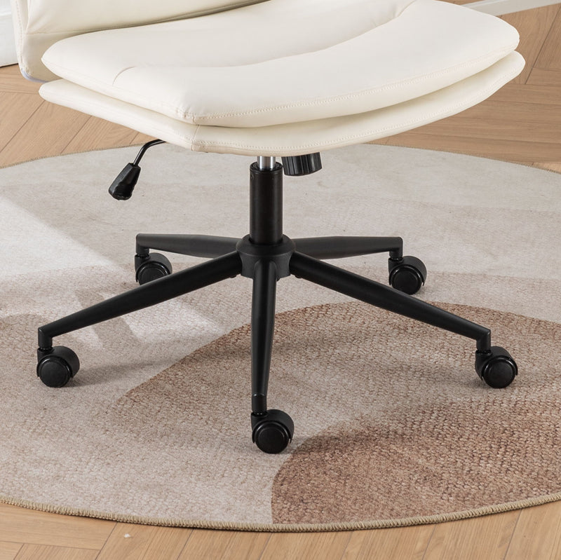 Bizerte - Adjustable Swivel Criss-Cross Chair, Wide Seat / Office Chair / Vanity Chair - White