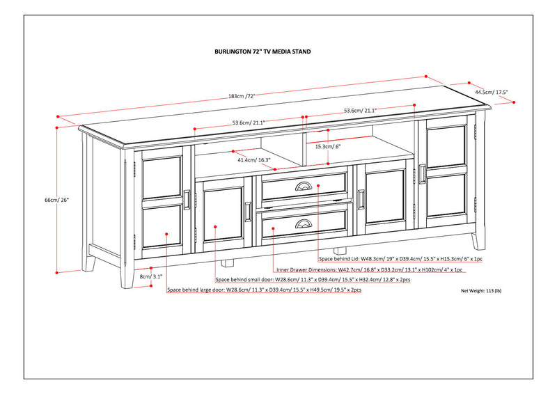 Burlington - 72" TV Media Stand