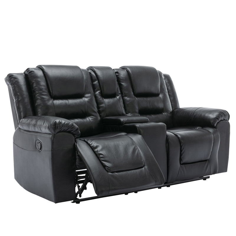 Home Theater Recliner Set Manual Recliner Chair With Wide Armrest, Two Built-In Cup Holders For Living Room