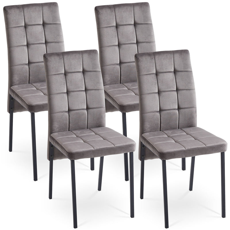 5 Piece Dining Set Including Velvet High Back Nordic Dining Chair & Creative Design Dining Table