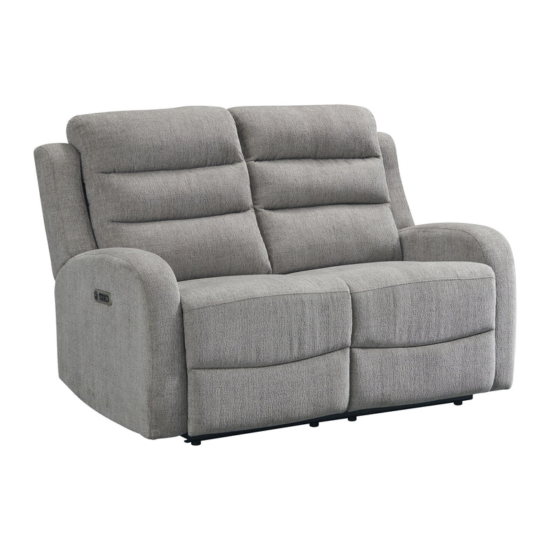 Avanti - Power Motion Loveseat With Power Motion Head Recliner - Whiskers Nature Gray