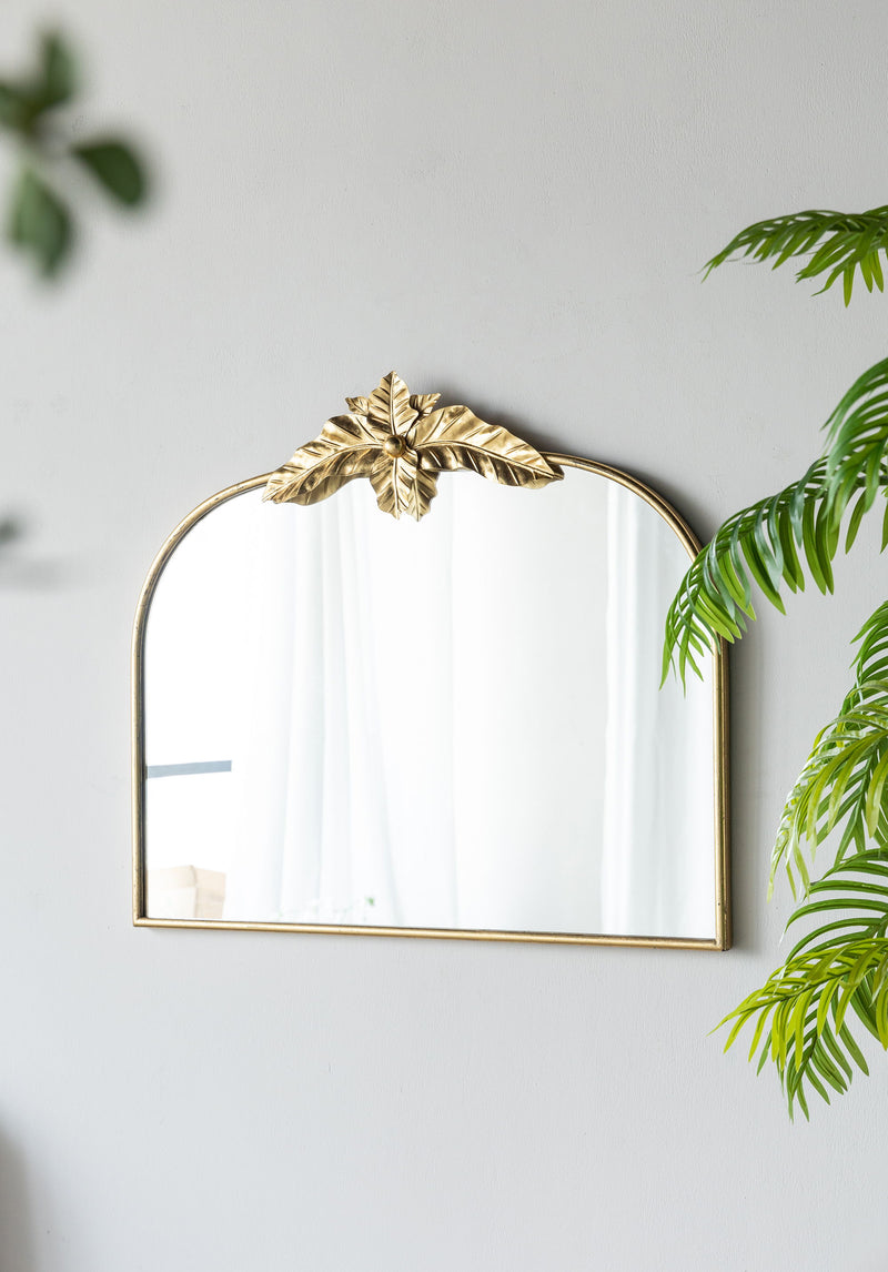 Arched Wall Mirror With Metal Frame, Wall Mirror For Living Room, Bedroom Hallway