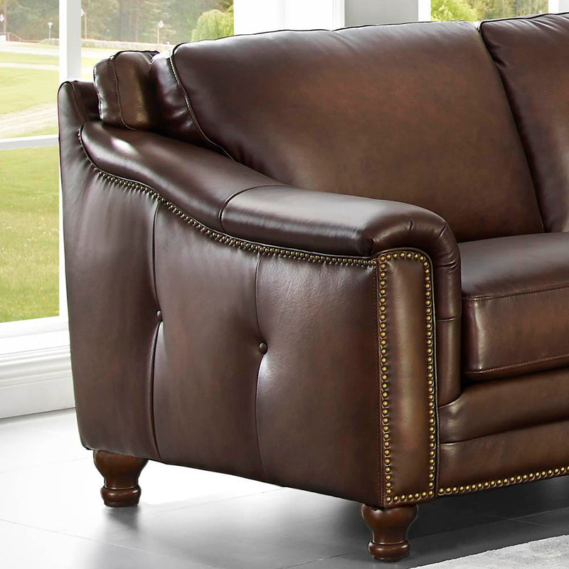 Belfast - Leather Sectional - Brown