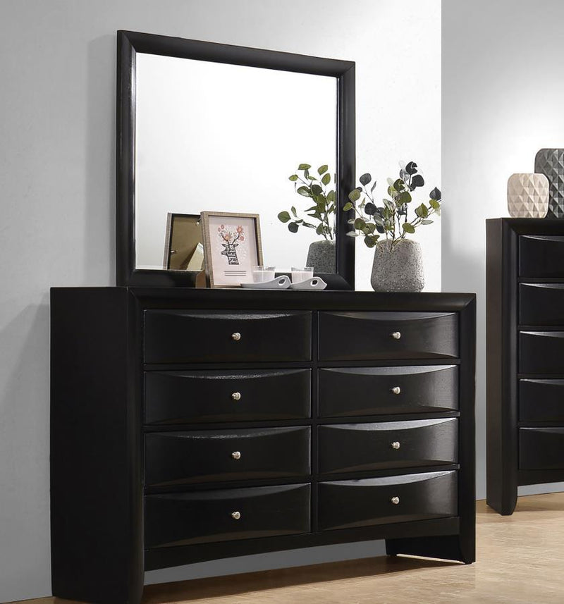 Briana - Rectangular 8-Drawer Dresser With Mirror - Black