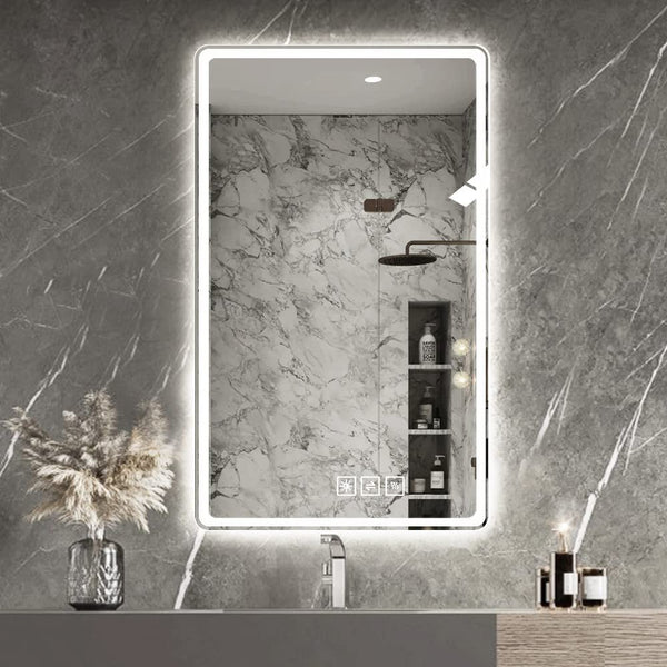 LED Bathroom Mirror Vanity Mirrors With Front Lights Wall Mounted Anti-Fog Frameless Make Up Mirror With Light 5 Mm Copper-Free Silver Mirror Horizontal Or Vertical