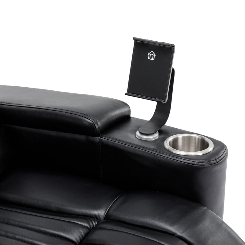 270 Degree Power Swivel Recliner, Home Theater Seating With Hidden Arm Storage And LED Light Strip, Cup Holder, 360 Degree Swivel Tray Table, And Cell Phone Holder, Soft Living Room Chair