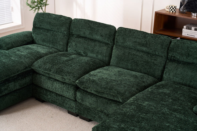 U-Shaped Profile Sofa, Including Two Single Seats And Two Chaise, Modular Sofa, Chenille Sofa