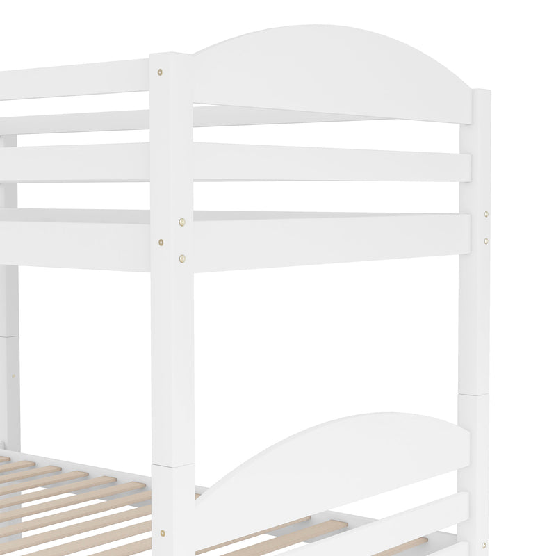 Twin L-Shaped Bunk bed with Trundle-White{OLD SKU:LP000024AAK}