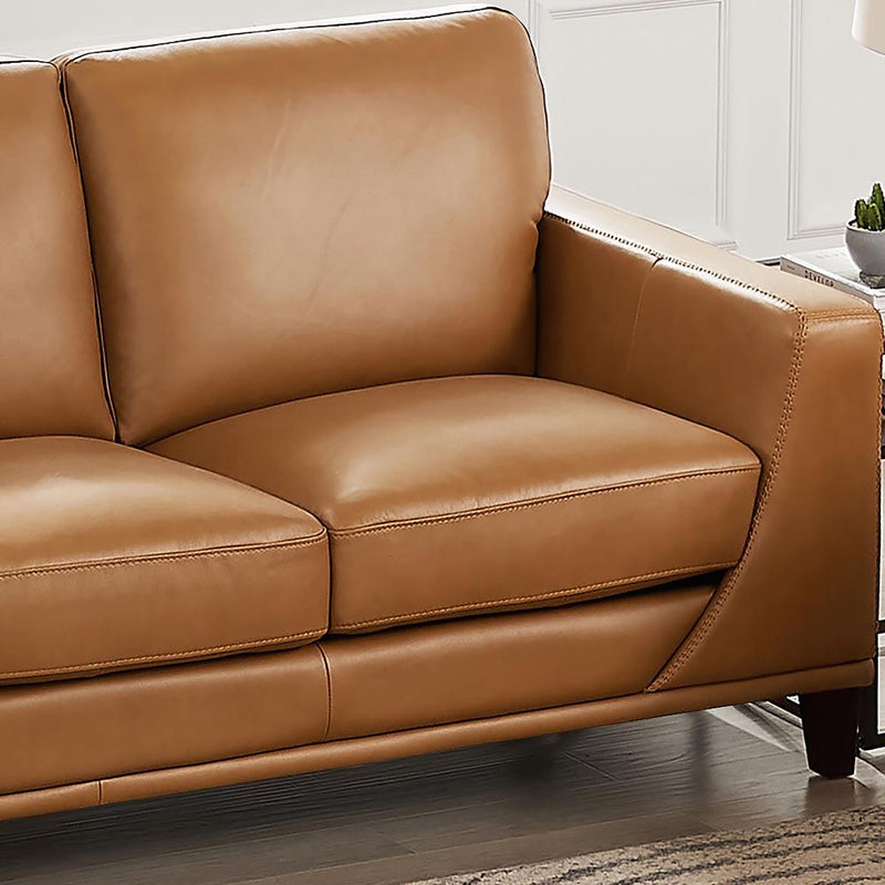 Soma - Leather Sofa - Cognac