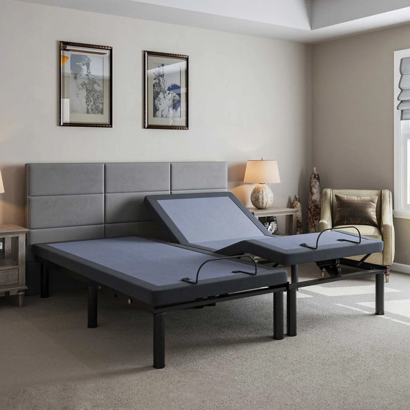 Bt2000 - Twin Long Adjustable Bed - Blue / Gray