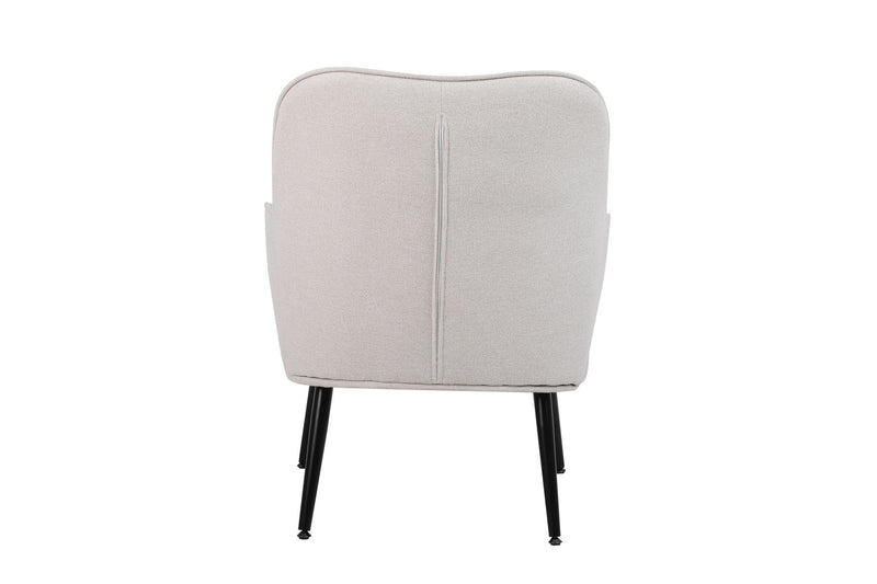 Modern Mid-Century Chair Linen Sherpa Armchair