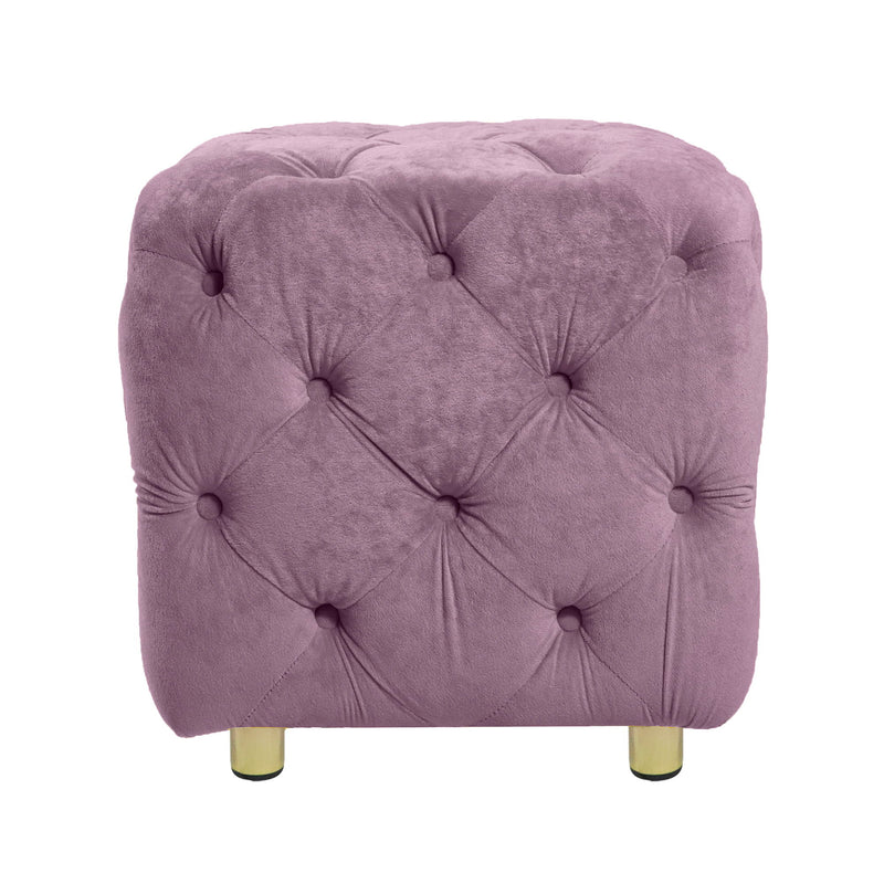 Modern Velvet Upholstered Ottoman, Exquisite Small End Table, Soft Foot Stool, Dressing Makeup Chair, Comfortable Seat For Living Room, Bedroom, Entrance