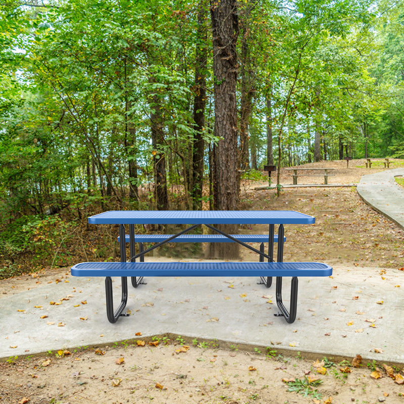 Expanded Rectangular Picnic Metal Table