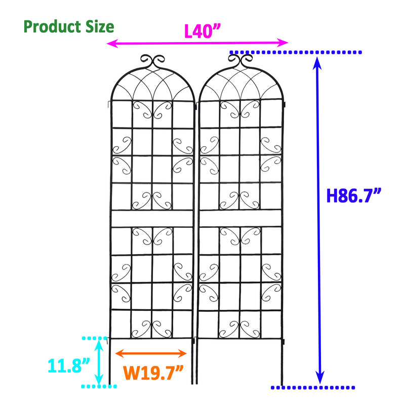 Metal Garden Rustproof Trellis For Climbing Plants Outdoor Flower Support