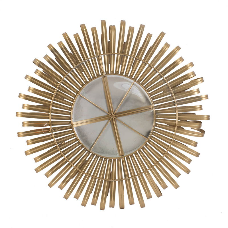 Sunburst Design Wall Mirror Decorative For Entryway, Modern Living Room - Golden