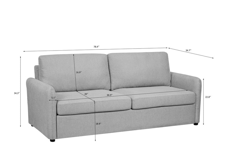 Sleeper Sofa Pull Out Bed, Convertible Sofa Bed Couch 2 In 1, With Foam Mattress For Living Room