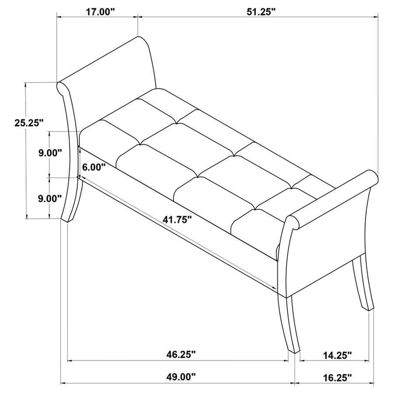 Farrah - Velvet Upholstered Rolled Arm Storage Bench