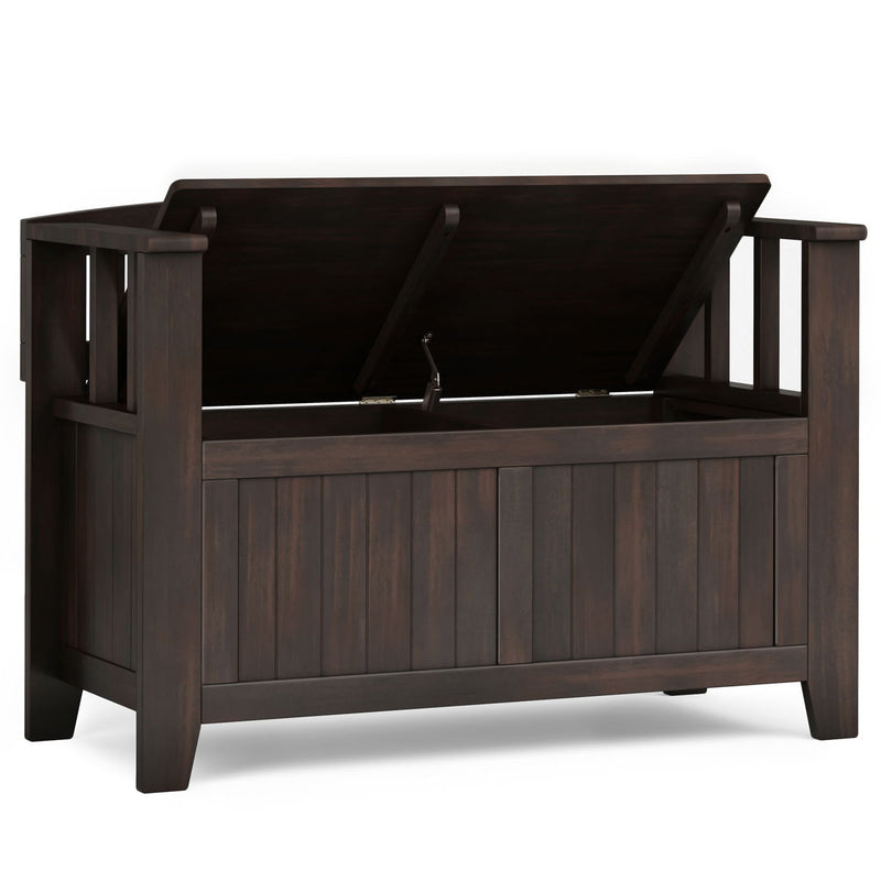 Acadian - Small Entryway Storage Bench - Brunette Brown
