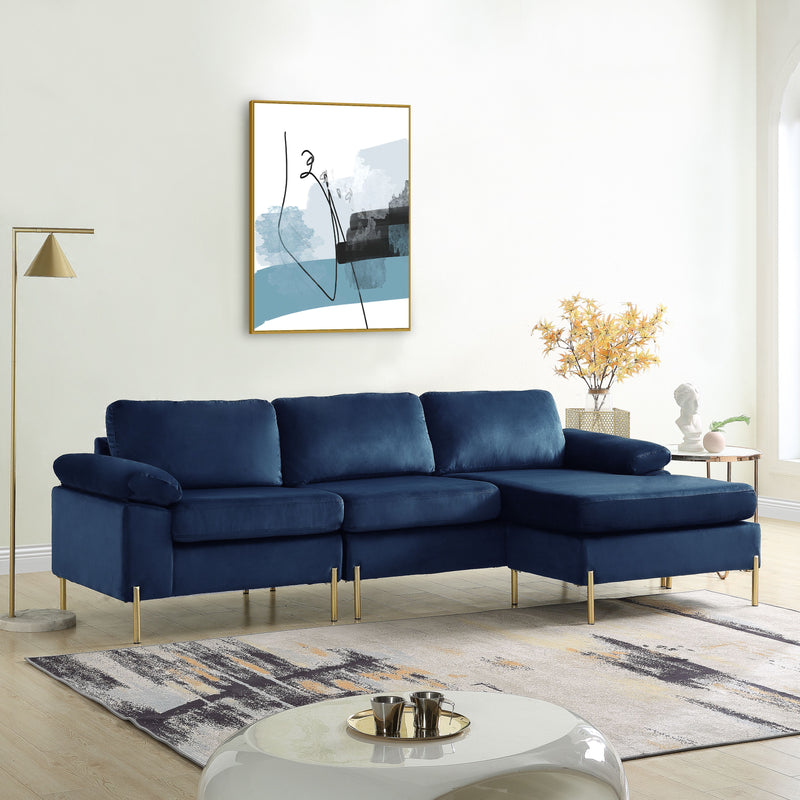 Shannon - Velvet Sectional Sofa With Chaise