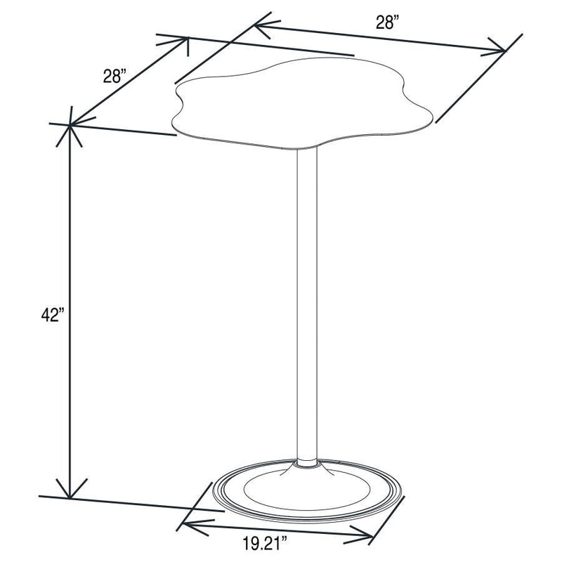 Keanu - Pedestal Cloud-Shaped Top Bar Table - Black