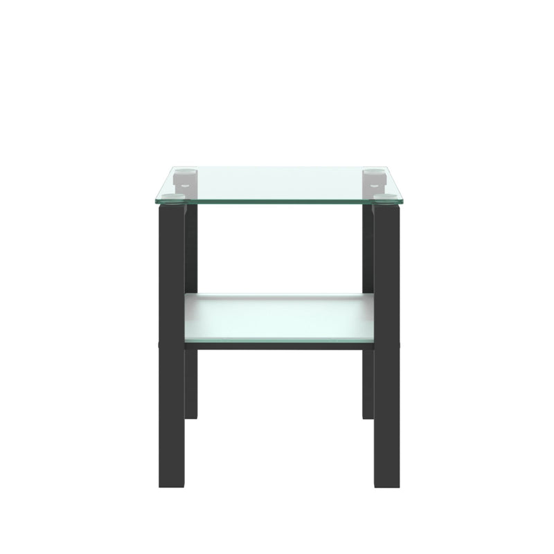 Glass Two Layer Tea Table, Small Round Table, Bedroom Corner Table, Living Room Side Table